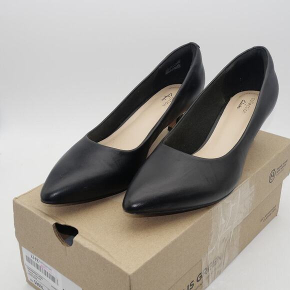 Clarks Shoes - NEW Clarks Women's 7.5 Shondrah Jade Pumps Heel Black Leather